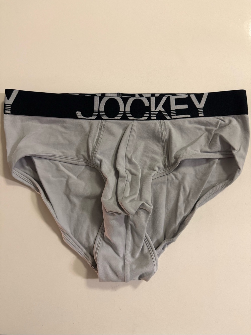 Jockey Men's Briefs in Light Gray with Black Branded Waistband